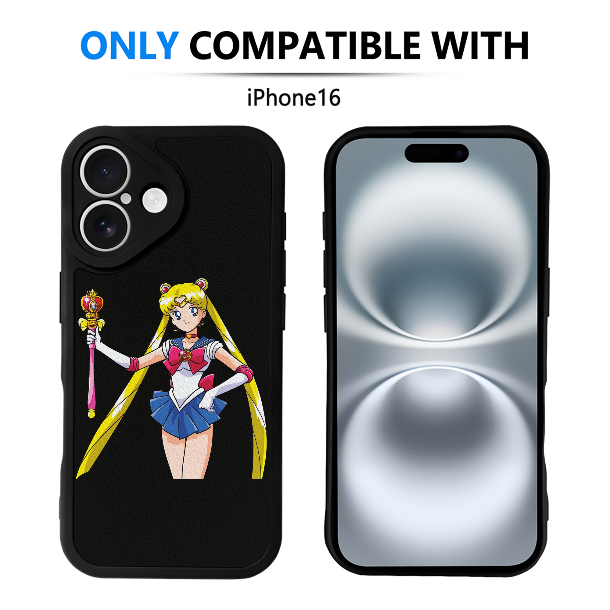 （画像用） 美少女戦士セーラームーン 月野 うさぎ つきの うさぎ Sailor Moon Tsukino Usagi 【iPhone 16シリーズ対応】シリコンスマホケース（レザー調） 材質：シリコン